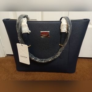 BRAND NEW.. Lovevook Shoulder Bag, spacious w/padded laptop pocket, Navy Blue